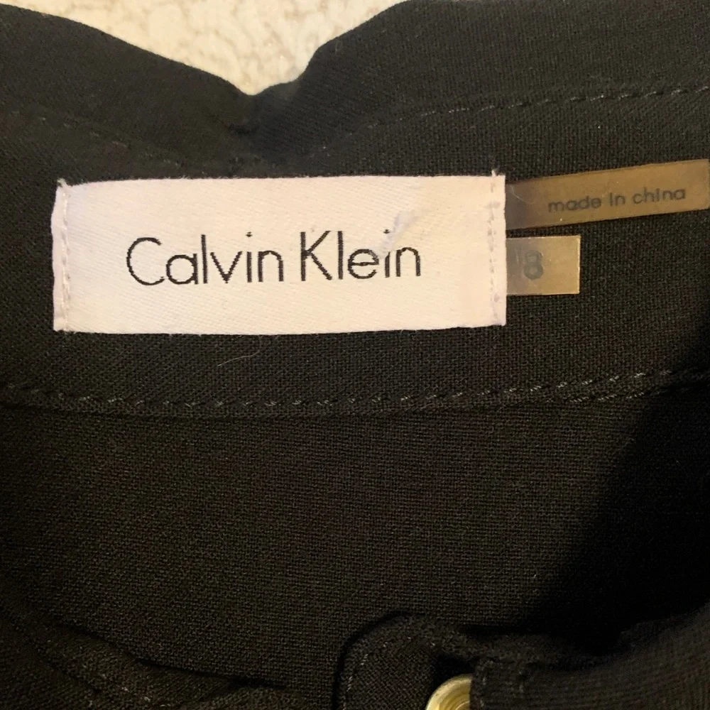 Calvin Klein Black Sleeveless Dress with Belt - Picture 9 of 14